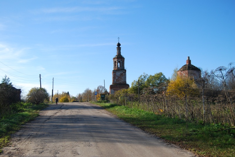 Савцыно, село. Историческая застройка (2 пол. XIX-XX). Никольская церковь (1731-1748, 3 четв. XIX, нач. XX). Храмовая живопись (нач. XX)